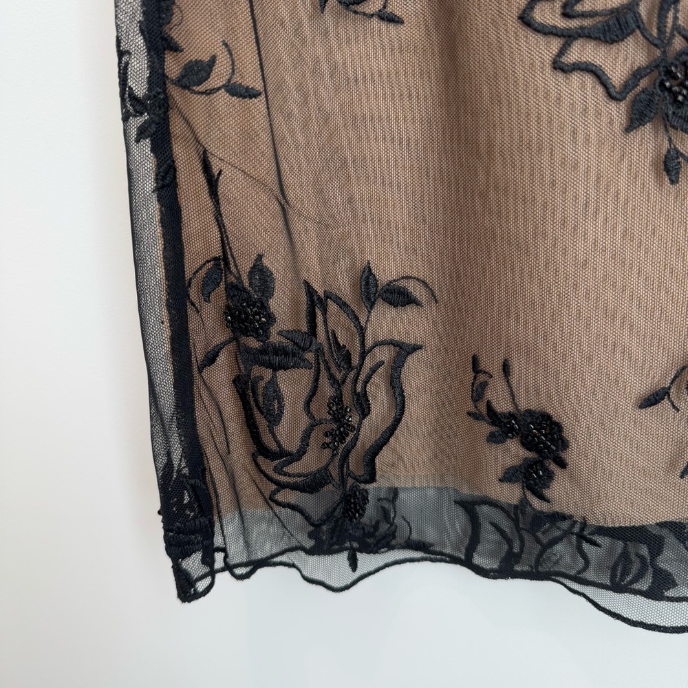 NWT Meshki Xena Embroidered Mesh Midi Skirt - Black - Picture 6 of 7